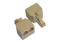 电话转接器，6P公转母电话三通 RJ11 RJ45 M TO F DUPLEX